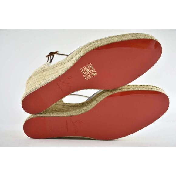 Christian Louboutin Amelina 90 Biscotto Brown Platform Wedge Sandal Heel Pump 40 - Picture 12 of 12
